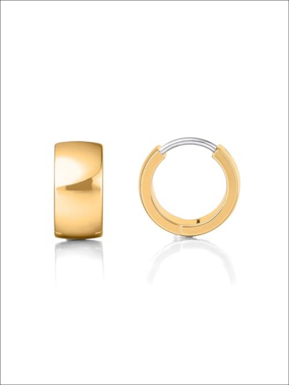 Implant Grade Titanium Chunky Wide Huggie Hoop Earrings Hypoallergenic